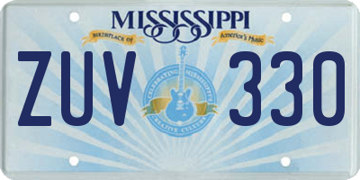 MS license plate ZUV330