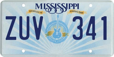 MS license plate ZUV341