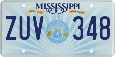 MS license plate ZUV348