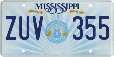 MS license plate ZUV355