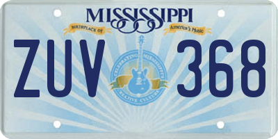 MS license plate ZUV368