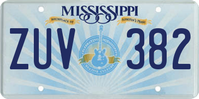 MS license plate ZUV382