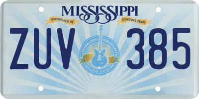 MS license plate ZUV385