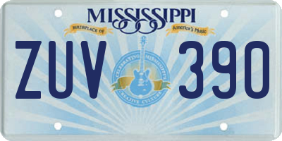 MS license plate ZUV390