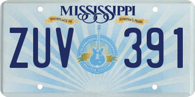 MS license plate ZUV391
