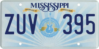 MS license plate ZUV395