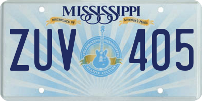 MS license plate ZUV405