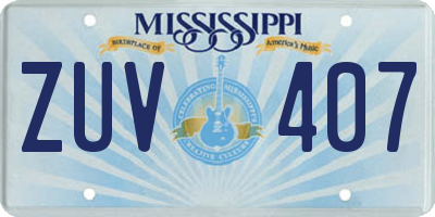 MS license plate ZUV407