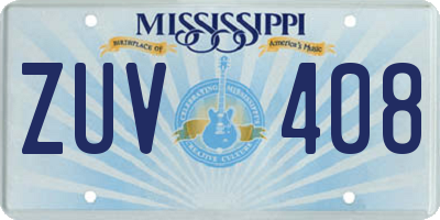 MS license plate ZUV408