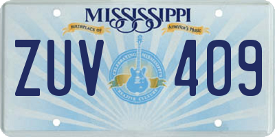 MS license plate ZUV409