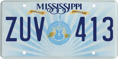 MS license plate ZUV413