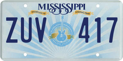 MS license plate ZUV417
