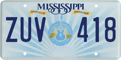 MS license plate ZUV418