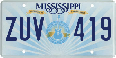 MS license plate ZUV419