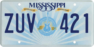 MS license plate ZUV421