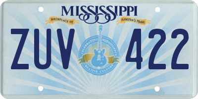 MS license plate ZUV422