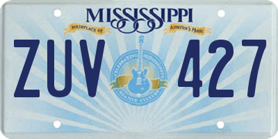 MS license plate ZUV427