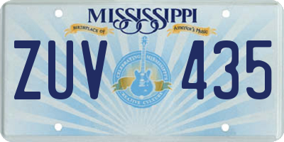 MS license plate ZUV435