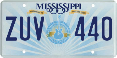 MS license plate ZUV440