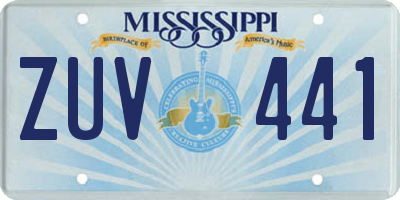 MS license plate ZUV441