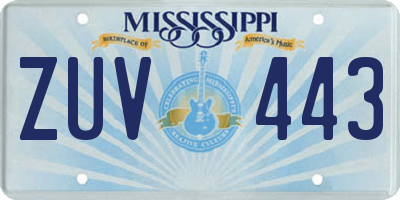 MS license plate ZUV443