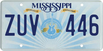 MS license plate ZUV446