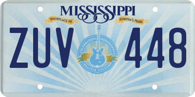 MS license plate ZUV448