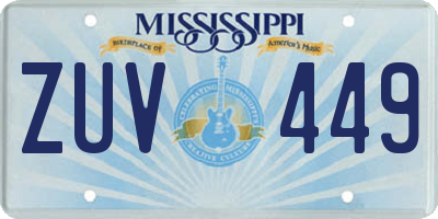 MS license plate ZUV449