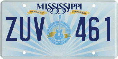 MS license plate ZUV461