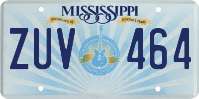 MS license plate ZUV464