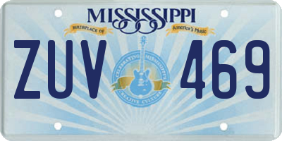 MS license plate ZUV469