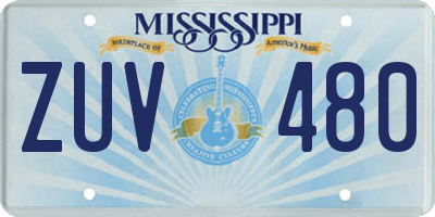 MS license plate ZUV480