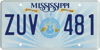 MS license plate ZUV481