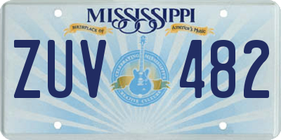 MS license plate ZUV482