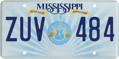 MS license plate ZUV484