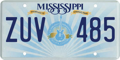 MS license plate ZUV485