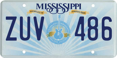 MS license plate ZUV486