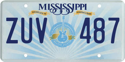 MS license plate ZUV487