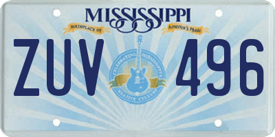 MS license plate ZUV496