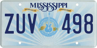 MS license plate ZUV498