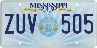MS license plate ZUV505