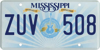 MS license plate ZUV508