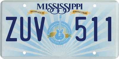 MS license plate ZUV511