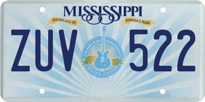 MS license plate ZUV522