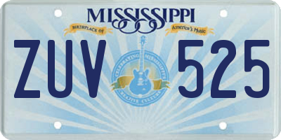 MS license plate ZUV525