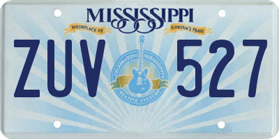 MS license plate ZUV527