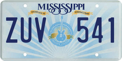 MS license plate ZUV541