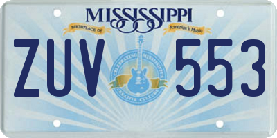 MS license plate ZUV553