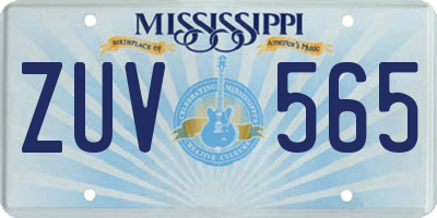 MS license plate ZUV565
