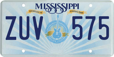MS license plate ZUV575